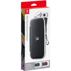 Nintendo Switch Carrying Case And Screen Protector (Black/White) (ACC.NSW-0044)