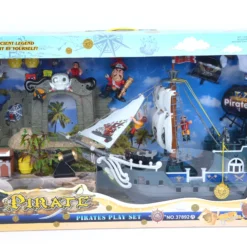 Blue Toys Πειρατικο Καραβι Μεγαλο Με Φιγουρες Και Νησι Θησαυρου Οεμ (MKF632784)