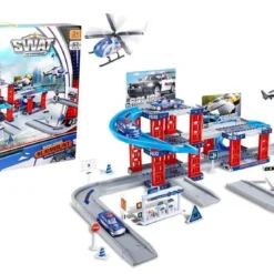 Blue Toys Παιδικο Playset Παρκινγκ Με Μεταλλικα Αυτοκινητα Αστυνομιας Οεμ (MKH916308)