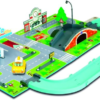 AS το καλό παιχνίδι Robocar Poli Brooms Town Map Ενεργειακος Σταθμος (1003-83248)
